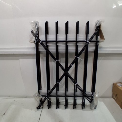 5PK THEALYN METAL PANEL DECORATIVE GARDEN FENCE BORDER - 32" X 24" - BLACK image 2