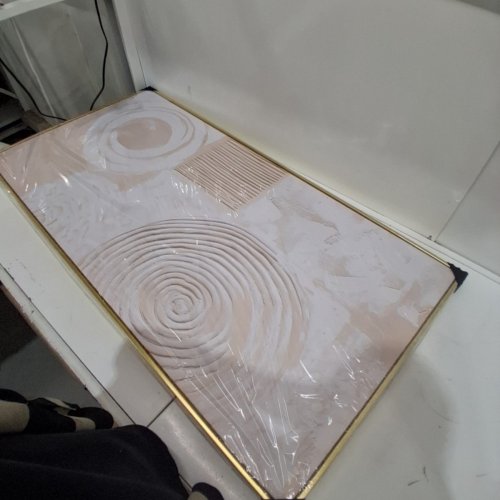 DECORATIVE WALL ART PANEL - 2FT X 4FT - PINK AND GOLD image 3