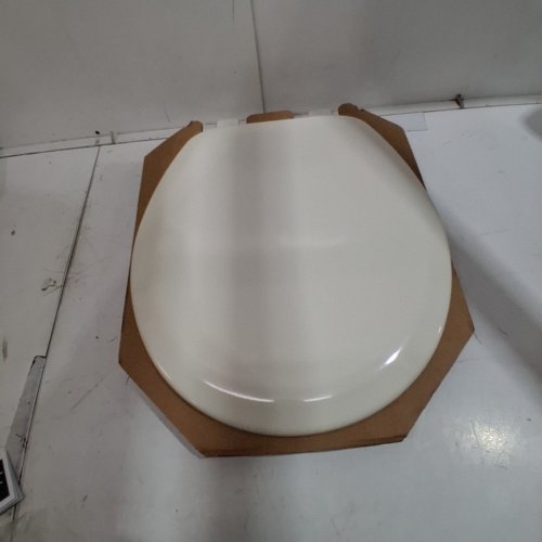 MAYFAIR BY BEMIS CAMERON ROUND ENAMELED WOOD TOILET SEAT - 17" X 14" - BISCUIT/LINEN BEIGE - (MODEL: 841EC 346) image 2