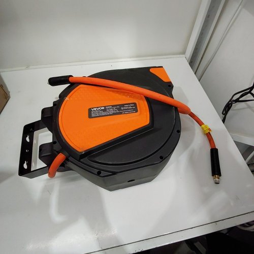 VEVOR RETRACTABLE AIR HOSE REEL - 3/8 IN X 50FT - HYBRID AIR HOSE - MAX 300PSI - ORANGE - (MODEL: NWA-D15) image 2