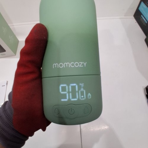 MOMCOZY PORTABLE BEVERAGE WARMER WITH DUAL HEATING MODES FOR BREAST MILK & WATER - 17OZ CAPACITY - PALE GREEN (MODEL: MW05) image 2