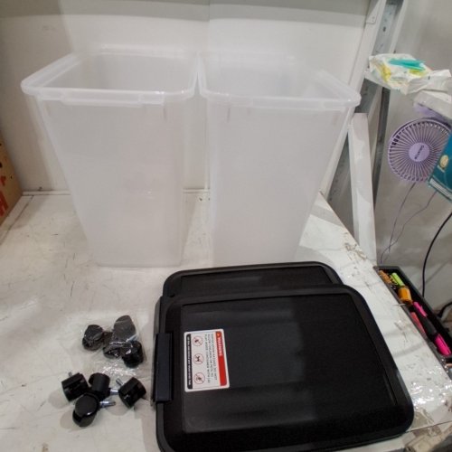 2PK IRIS USA DOG FOOD STORAGE CONTAINER WITH WHEELS - 31.2L - BLACK/CLEAR (MODEL: MP-8) image 2