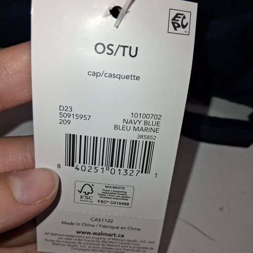 TIME AND TRU BASEBALL CAP - OSFM - NAVY BLUE (STYLE: 3R5852) image 2