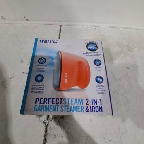HOMEDICS PERFECTSTEAM 2-IN-1 GARMENT STEAMER & IRON - ORANGE image 2