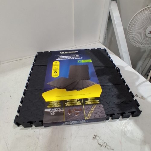6PK MICHELIN INTERLOCKING FLOORING TILES- 18" X 18" - BLACK (MODEL: 1890284) image 2
