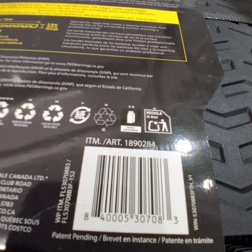 6PK MICHELIN INTERLOCKING FLOORING TILES- 18" X 18" - BLACK (MODEL: 1890284) image 3