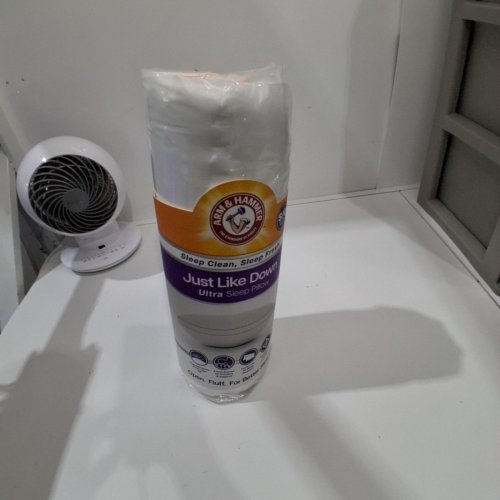 ARM & HAMMER SOFT JUST LIKE DOWN SLEEP PILLOW - 18" X 26" - WHITE/ORANGE image 2
