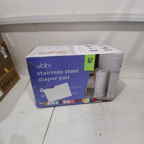 UBBI STAINLESS STEEL ODOR LOCKING DIAPER PAIL - 13 GAL - 8.5” X 17.75” X 10” - WHITE image 6