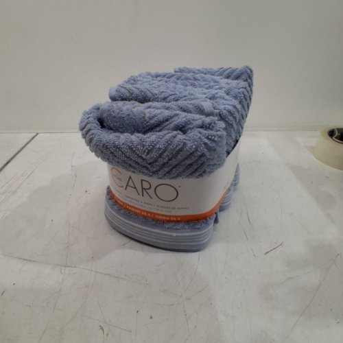 4PK CARO HOME 100% COTTON HAND TOWELS - 18" X 30" - BLUE HERRINGBONE (STYLE: 1945886) image 4