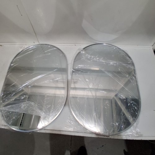 2PK NEUWEABY OVAL CAPSULE BATHROOM MIRROR - 20" X 30" - SILVER image 3