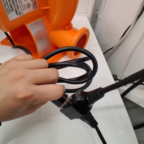 INFLATABLE AIR BLOWER PUMP FOR BOUNCE HOUSES, INFLATABLE CASTLES, WATERSLIDES & OUTDOOR INFLATABLES – HEAVY-DUTY ELECTRIC PUMP BLOWER WITH POWER CORD - 450W - ORANGE (MODEL: QS-4L) image 2