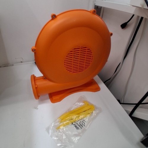 INFLATABLE AIR BLOWER PUMP FOR BOUNCE HOUSES, INFLATABLE CASTLES, WATERSLIDES & OUTDOOR INFLATABLES – HEAVY-DUTY ELECTRIC PUMP BLOWER WITH POWER CORD - 450W - ORANGE (MODEL: QS-4L) image 3