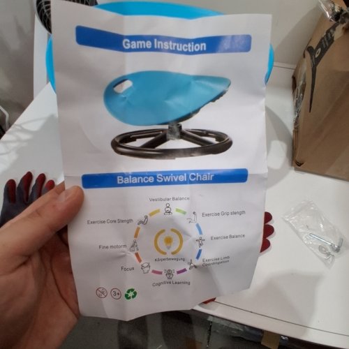 BALANCE SPINNING SWIVEL SENSORY CHAIR - SPINNING SENSORY CHAIR FOR FOCUS, COORDINATION, BALANCE - AUTISM SENSORY SWIVEL CHAIR - BLUE image 2