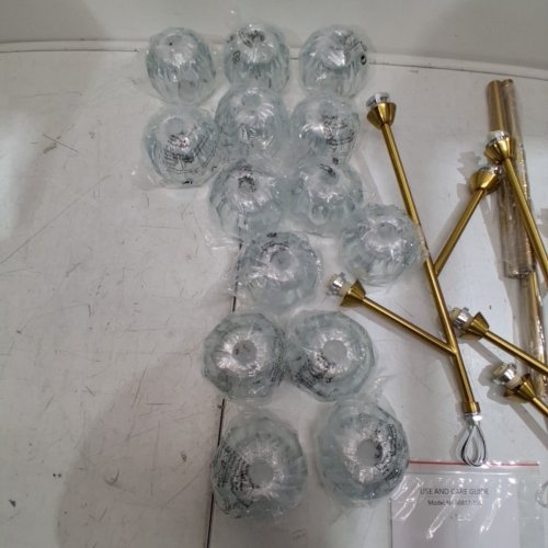 WEESALIFE 15 LIGHT SPUTNIK CHANDELIER - 39" - BRASS (MODEL: A8817-15L) image 4