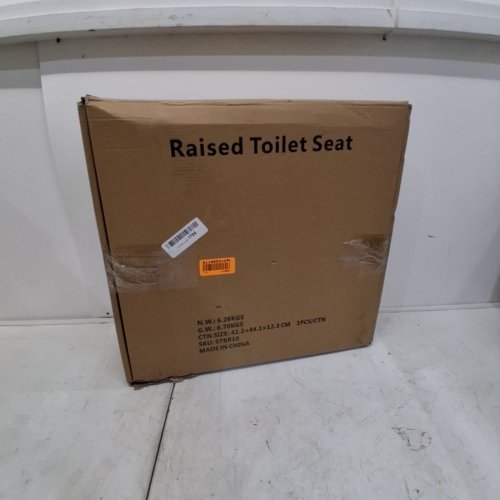 WISDEER ADJUSTABLE PADDED RAISED TOILET SEAT WITH HANDLES - 25.8" X 16.5" X 23.6" TO 32.3" - WHITE (MODEL: STBR10) image 4