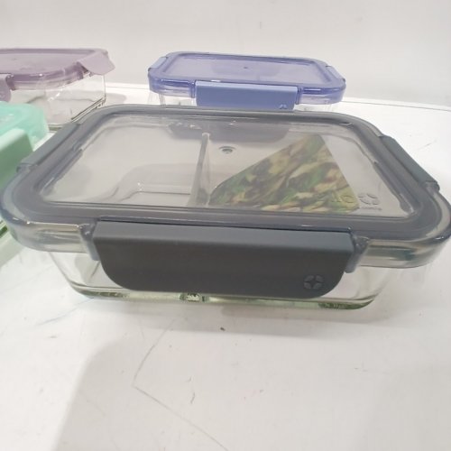 8PC ELLO COLOUR LOCK DIVIDED GLASS MEAL PREP SET - 800ML - MULTICOLOUR (MODEL: 1901809) image 3