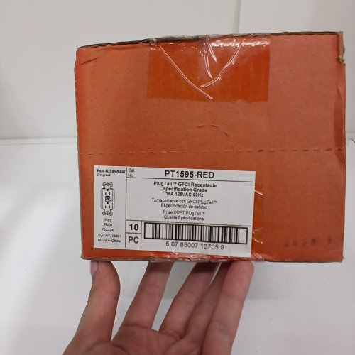10PK LEGRAND PASS & SEYMOUR PLUGTAIL SPECIFICATION GRADE GFCI RECEPTACLE - 15A 125 V - RED (MODEL: PT1595-RED) image 2