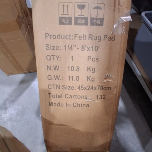 FELT RUG PAD - 1/4" THICK - 8FT X 10FT - GREY image 8