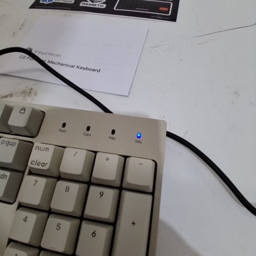 KEYCHRON C2 FULL SIZE MECHANICAL KEYBOARD, RED LINEAR SWITCH - BEIGE/RED (MODEL : C2-K1Z) image 3