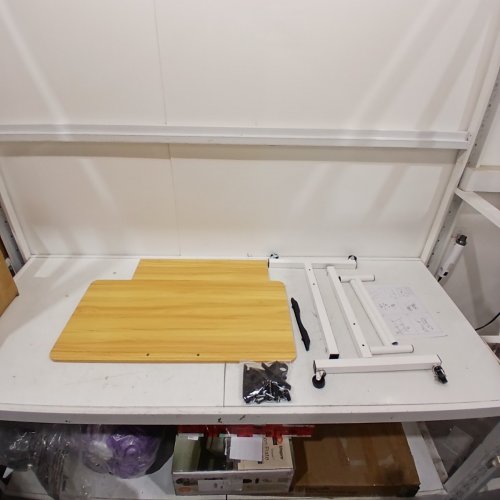 ADJUSTABLE MOBILE BED SIDE COMPUTER DESK/STAND - WOOD / WHITE (MODEL: 10CZZS05-1-60MP) image 3