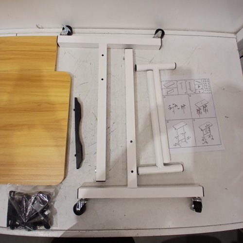 ADJUSTABLE MOBILE BED SIDE COMPUTER DESK/STAND - WOOD / WHITE (MODEL: 10CZZS05-1-60MP) image 4