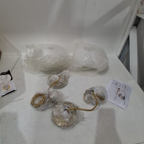 2PK KCO DIMMABLE MID CENTURY CEILING LAMP/PENDENT LIGHT FIXTURE WITH GLASS SHADE - 9.8" - GOLD image 2