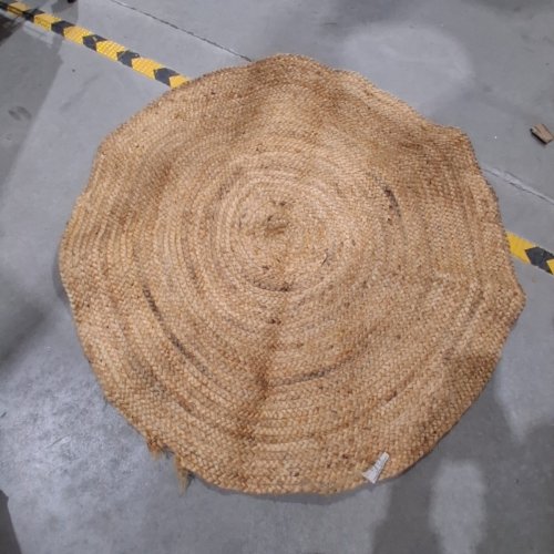 HAND WEIVED JUTE RUG - 3FT - BEIGE/TAN image 2