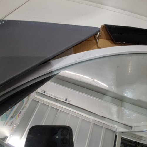 HOMETRENDS DECORATIVE WALL MOUNTED OVAL MIRROR - 28.9" X 0.5" X 34.9" - WHITE (MODEL: WCM0LL39WH) image 3
