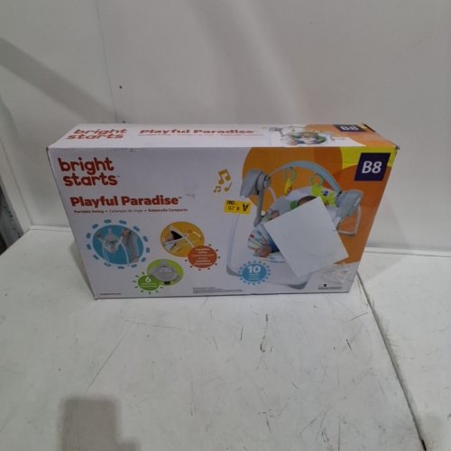 BRIGHT STARS PLAYFUL PARADISE PORTABLE AUTOMATIC 6-SPEED BABY SWING - 0-9 MONTHS - MULTICOLORED (MODEL: 13069) image 3