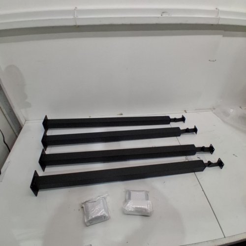 4PK DORMART SQUARE STAIR BALUSTER POSTS WITH FLAT BRACKET BASE AND SCREWS KIT - 33.46" (85CM) - BLACK (MODEL:F4PACK-85) image 2
