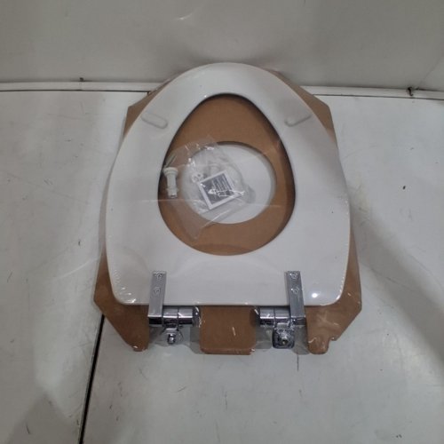 MAYFAIR BY BEMIS BENTON ELONGATED ENAMELED WOOD WHITE NEVER LOOSENS SLOW-CLOSE TOILET SEAT - 18.5" X 14.1" X 2.3" - WHITE (MODEL: 1826CHSL) image 3