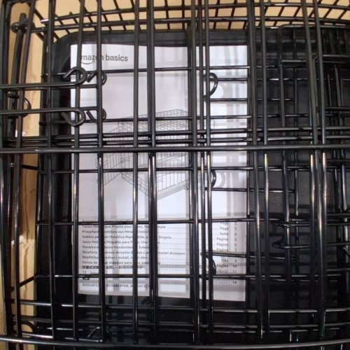 AMAZON BASICS FOLDABLE METAL WIRE SINGLE DOOR DOG CRATE WITH TRAY - 48" - BLACK image 3