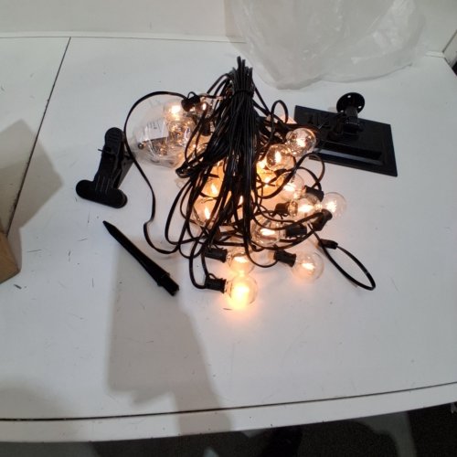 SOLAR STRING LIGHTS WITH LED BULBS - 60FT - BLACK (MODEL: GLS-18J2P-G40-25) image 2