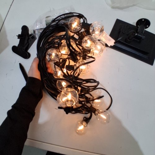 SOLAR STRING LIGHTS WITH LED BULBS - 60FT - BLACK (MODEL: GLS-18J2P-G40-25) image 3