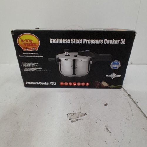 VERKA TRI-LAYER STOVETOP PRESSURE COOKER WITH HEAT RESITANT HANDLE - 5L - STAINLESS STEEL image 4