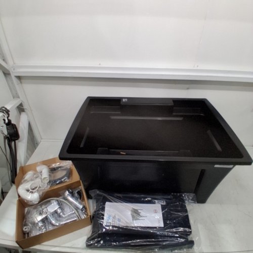 RUGGED TUB EXTRA HEAVY-DUTY LAUNDRY TUB WITH FAUCET - 25GAL - 32" X 22" - BLACK (MODEL: G32B-1) image 2