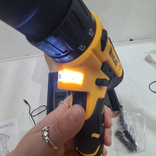 RIVLOX 20V CORDLESS ELECTRIC POWER DRILL SET - 20V ELECTRIC SCREWDRIVER, 2.0AH BATTERY, 30NM, BUILT-IN LED - YELLOW image 2