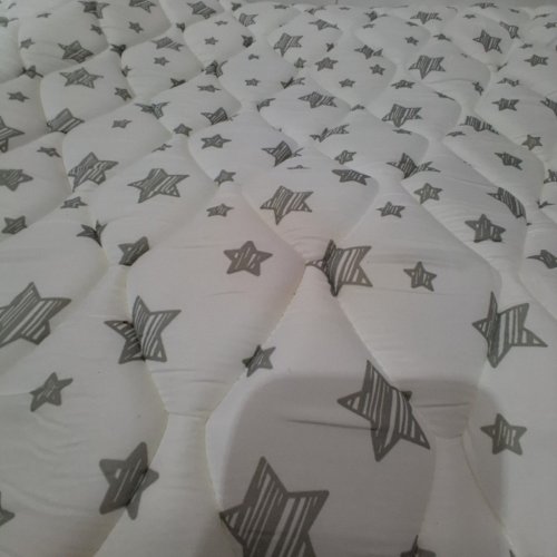 MOONSEA PADDED ANTI SLIP BOTTOM RUG - 49" X 48" - WHITE/GREY STARS image 4