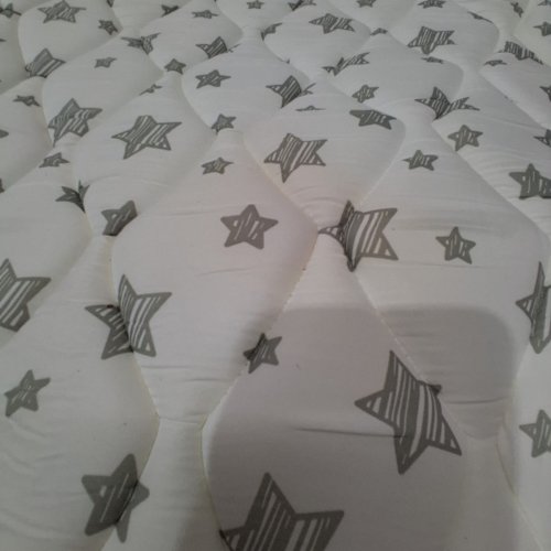 MOONSEA PADDED ANTI SLIP BOTTOM RUG - 49" X 48" - WHITE/GREY STARS image 5