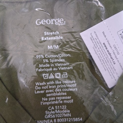 MEN'S GEORGE SHORT SLEEVE V NECK STRETCH T-SHIRT - MEDIUM - GREEN (STYLE: GRS61027MN) image 2