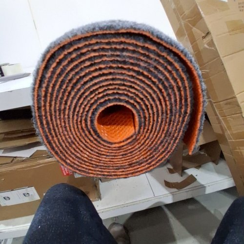 SOUND ABSORBING MAT FOR UNDERNEATH DRUMSETS - 4FT X 7FT -BLACK ORANGE image 4