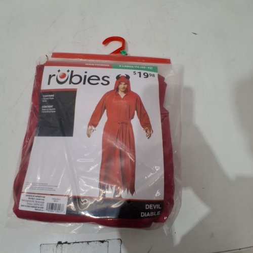 2PC MEN'S RUBIES DEVIL COSTUME - EXTRA LARGE (40-42) - RED (STYLE: DEVIL / DIABLE) image 2