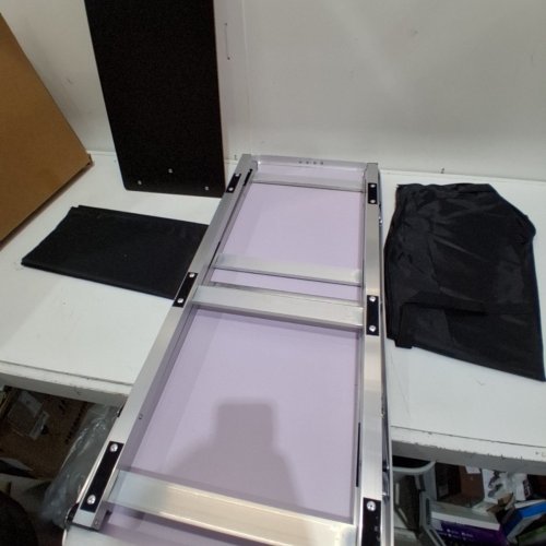 VEVOR FOLDING TABLE FOR BAR/TRADE SHOWS/HOME WITH CARRY BAG VELCRO FABRIC SHIELD AND SHELF - 38" X 34" X 15" - 110LB CAP - BLACK/SILVER - (MODEL: DX9930) image 3