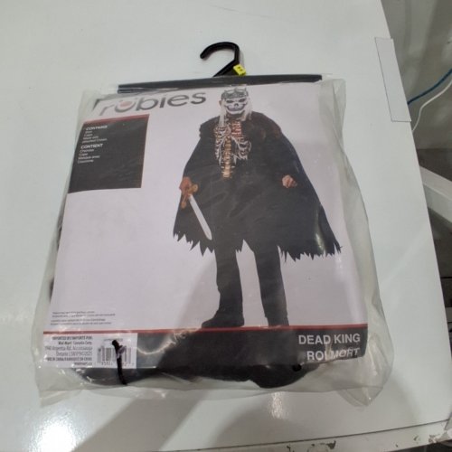 3PC BOY'S RUBIES DEAD KING SKELETON COSTUME - LARGE 10/12 - BLACK image 2