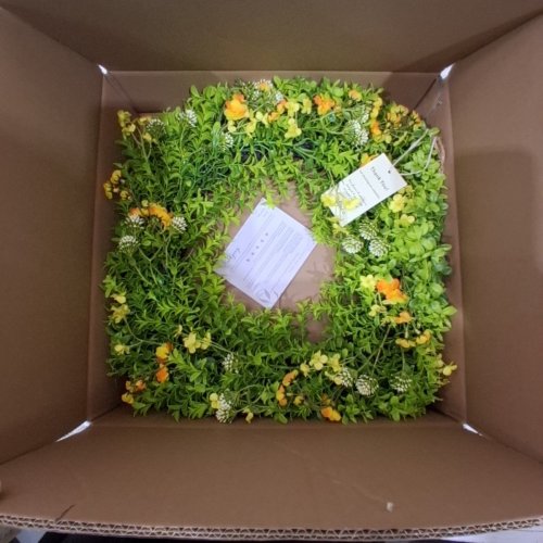 AVOECO ARTIFICIAL WREATH SPRING & SUMMER DECORATIVE WREATH FOR DOOR DECOR - 21" - WILDFLOWER (MODEL: A-BXD-WR) image 2