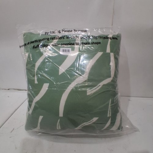 2PK ROOM ESSENTIALS SQUARE DECORATIVE PILLOW - 18" X 18" - SAGE GREEN BRUSHSTROKE image 2
