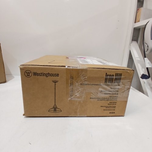 WESTINGHOUSE IRON HILL INDOOR PENDANT BRUSHED ADJUSTABLE HEIGHT BRASS FINISH WITH CLEAR SEEDED GLASS - 11" X 6.25" - BRASS (MODEL: 61324) image 4