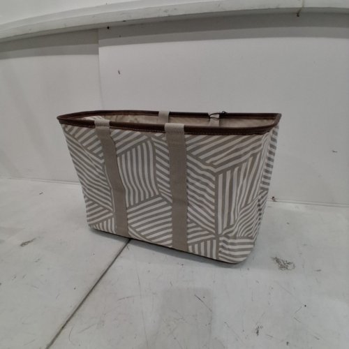 CLEVERMADE COLLAPSIBLE SNAPBASKET LUXE TOTE - HEAVY DUTY LARGE - 30L - TAUPE STRIPES (MODEL: 7002-TPE-STRP) image 3
