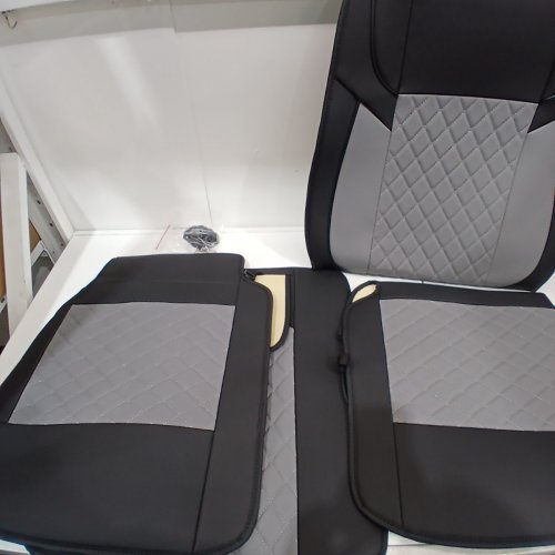 7PC FREESOO WATERPROOF AUTOMOTIVE CAR SEAT COVERS FULL SET - UNIVERSAL FIT - BLACK/GREY image 3