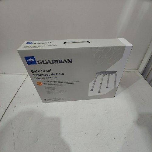 MEDLINE GUARDIAN NON-SLIP SHOWER/BATH STOOL, ADJUSTABLE HEIGHT, 13.75" - 20.5", 300LB MAX CAPACITY - GREY (MODEL: G2-300KRX1) image 2